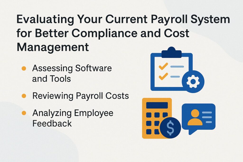 Recognizing the signs of a poor payroll system is important to avoid slow business growth and problems in operations. As mentioned in our examination of 7 payroll errors that could be costing you money, even minor missteps can have significant financial impacts.

Increased Errors and Discrepancies
Frequent payroll errors can lead to compliance violations and erode employee trust, resulting in costly penalties and financial risks.

Common payroll mistakes include miscalculations of hours worked, failure to account for overtime, and incorrect tax withholdings. These errors can trigger audits and fines, damaging your business reputation.

To mitigate these risks, consider using payroll software like Gusto or QuickBooks to improve payroll processing efficiency.

Gusto simplifies tax calculations automatically, minimizing human error, while QuickBooks allows you to easily track employee hours and pay rates.

Using these tools makes your payroll process run more smoothly and improves compliance and employee satisfaction.

Time-Consuming Processes
Handling payroll for long periods each month can consume a lot of time, distracting from important business activities and financial well-being.

Businesses can save 5-10 hours each month by using automatic payroll systems. Tools like ADP manage calculations, tax filing, and direct deposits, simplifying payroll tasks.

Paychex offers similar functionality with user-friendly dashboards and compliance support, ideal for small to medium enterprises. Switching to these platforms improves efficiency and lowers the chance of mistakes from manual entry.

Most companies report increased employee satisfaction due to timely payments and reduced administrative workload, allowing teams to focus on growth rather than repetitive tasks.

Employee Dissatisfaction
Discontent with payroll accuracy and timeliness can lead to high employee turnover rates, negatively affecting business culture.

Employees often feel undervalued when payroll discrepancies arise, impacting employee morale and loyalty.

To tackle this, businesses should implement regular surveys to gauge employee satisfaction with payroll processes. Tools like Google Forms or SurveyMonkey can facilitate anonymous feedback, allowing employees to voice concerns without fear.

Establishing quarterly feedback sessions encourages open dialogue, ensuring employees feel heard. By encouraging open communication about payroll issues, companies can build trust and responsibility, which helps lower staff turnover and makes the workplace better.

Compliance Issues
If businesses do not follow payroll rules, they can face heavy fines and legal problems.

To avoid these pitfalls, regularly review payroll laws that can change based on location and industry. Tools like Zenefits, which focus on compliance, help make sure your payroll is accurate and notify you quickly about any changes in rules.

Set up automatic notifications for legal updates to save time and lower risk. Think about holding regular training sessions for your payroll team so they know and follow the latest rules, promoting knowledge and responsibility.

evaluating-your-current-payroll-system-for-better-compliance-and-cost-management_